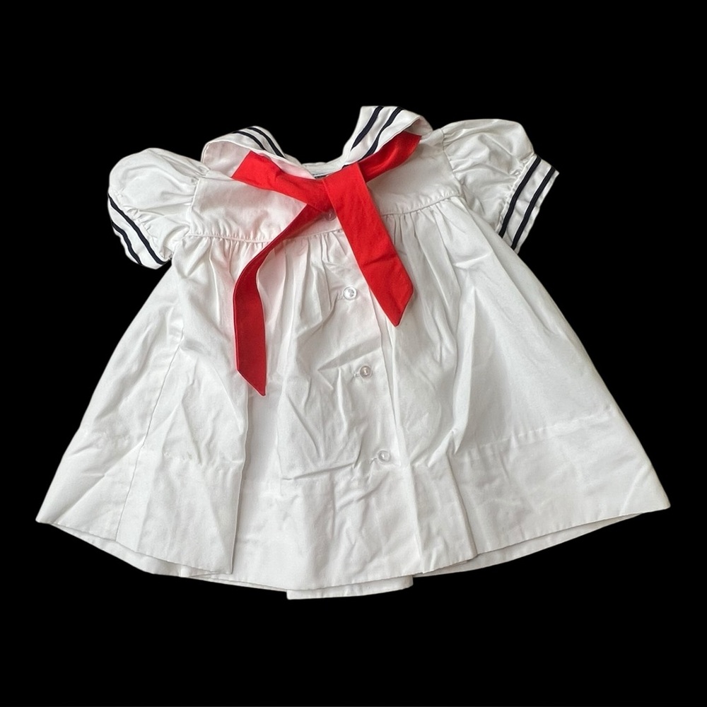 C.I. Castro & Co. 90s Vintage White Sailor Dress Sz 6 M